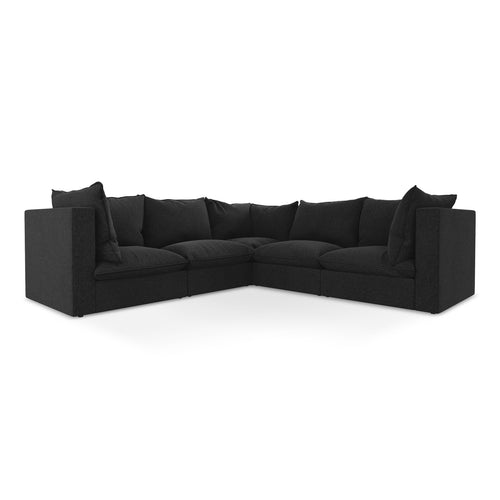 LaMiaSofa Modulaire hoekbank Ravenna - velours - zwart - 255x255x77