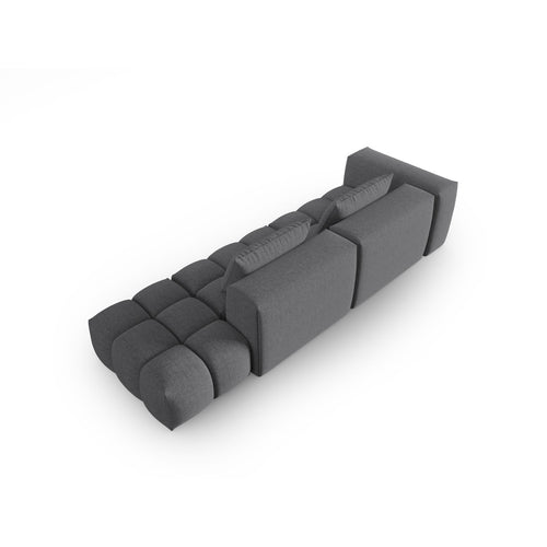 Cosmopolitan Design - Rechte modulaire bank Verona 4-zits, structurele stof grijs - 85x265x70cm