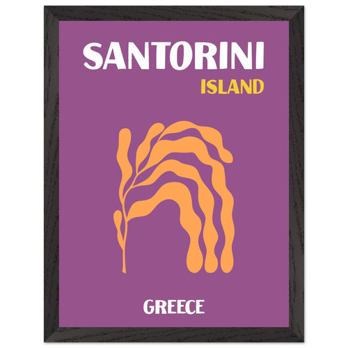 Artfulprints Poster met Lijst Griekenland - Santorini   - 30x40 cm - Paars