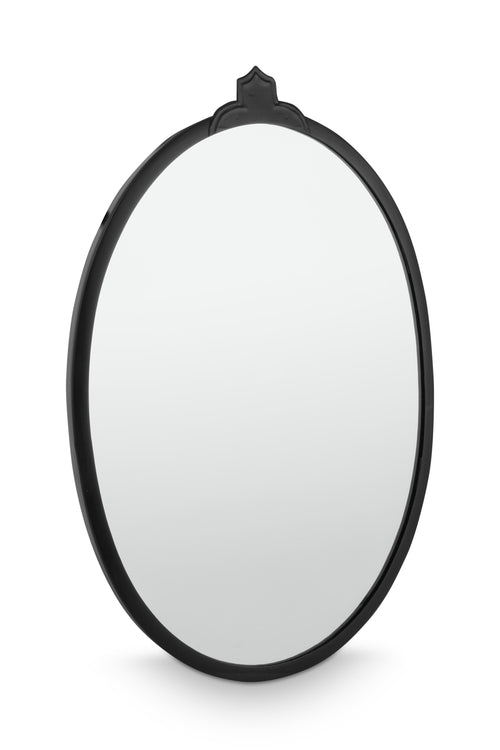 vtwonen Wandspiegel - Ovaal - Zwart - 56x35cm - vtwonen shop