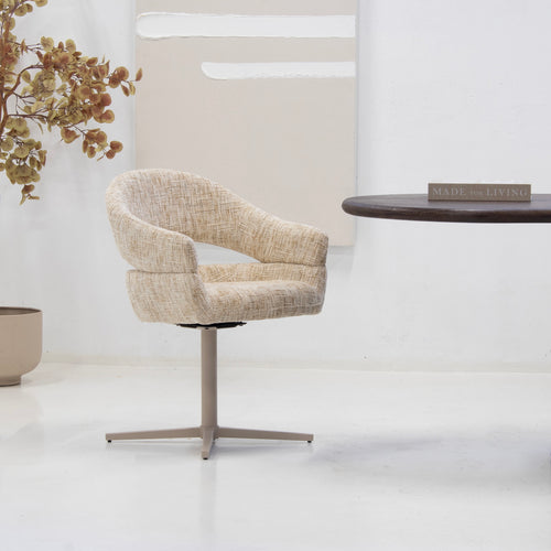 DÉJA Living Eetkamerstoel Milou - Taupe - Draaibaar - Set van 2 - vtwonen shop