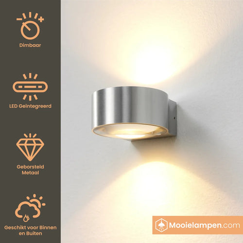 Artdelight Wandlamp Hudson - Aluminium