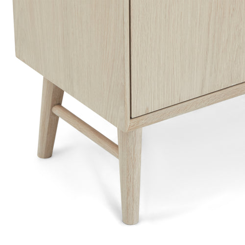 Furnhouse vitrinekast Porto - Witte olie - MDF, Eikenfineer, Glas - 40x110x187