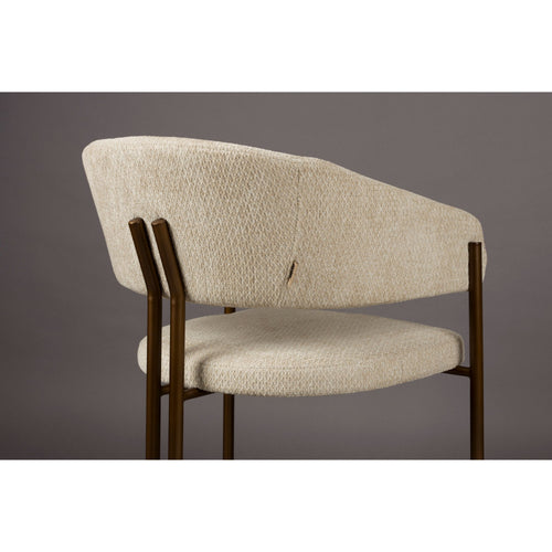 Dutchbone Naida Eetkamerstoelen Armleuning Beige - Set van 2