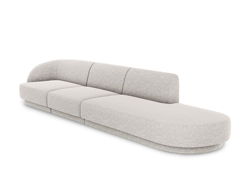 Micadoni Rechte bank Miley 4-zits, structurele stof geld - 90x323x70cm