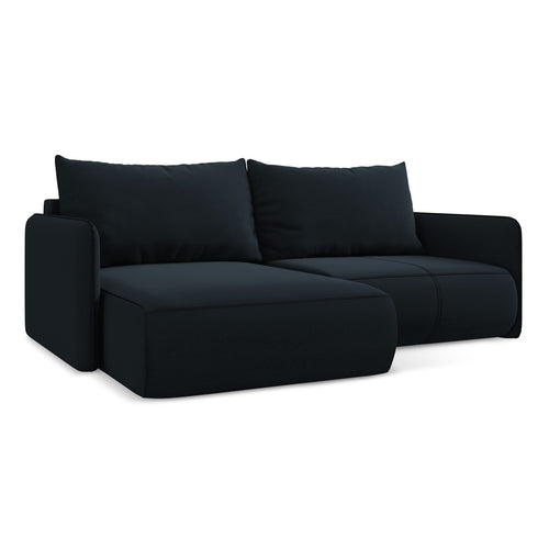 LaMiaSofa hoekbank links Palermo - velours - koningsblauw - 207x148x86