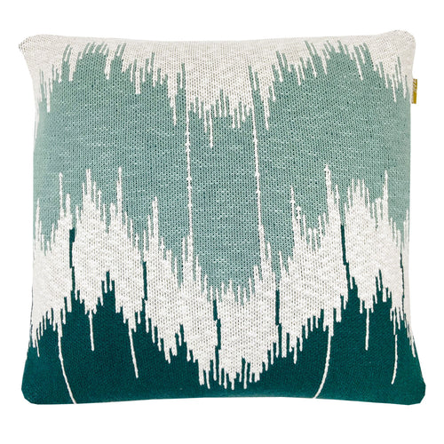 Malagoon kussen Wave - groen - 50x50cm 100% organisch katoen