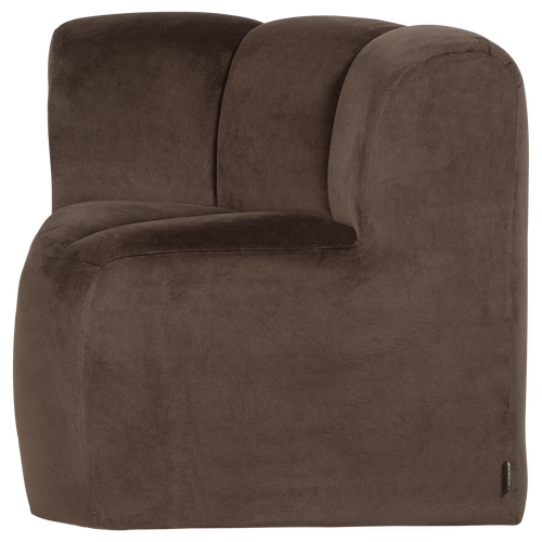 WOOOD eetbank hoek met rugleuning Mojo - Velvet - Bruin - 83x83x83