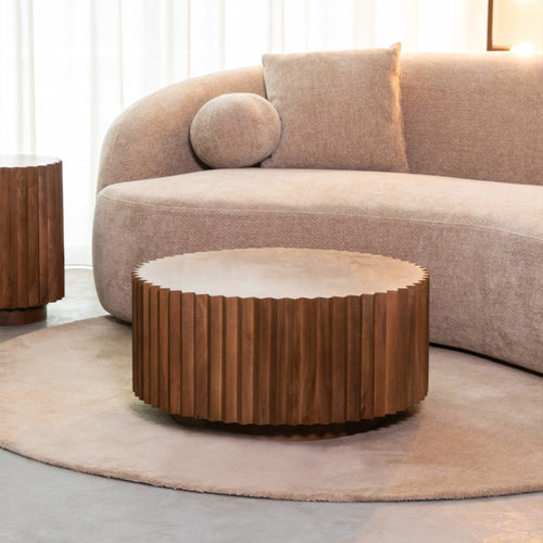 LABEL51 Salontafel Novan - Bruin Mangohout - 70x70x43cm