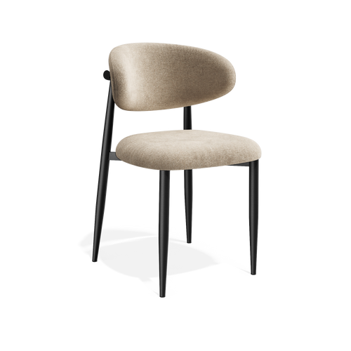 Premium Interiors - Set van 2 stoelen LINA - zacht aanvoelende geweven stof mol 52cm