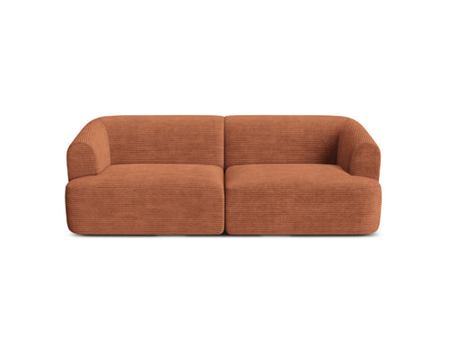 Cosmopolitan Design Modulaire bank Campi 3-zits, ribfluwelen terracotta - 90x220x70cm