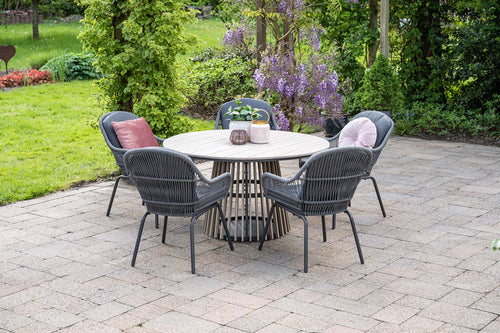 Garden Impressions Triton tuinstoelen set van 4 grijs rope
