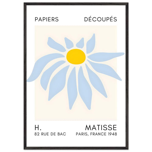 Artfulprints Poster met Lijst Matisse – Deep sea dance light blue   - 70x100 cm - Blauw