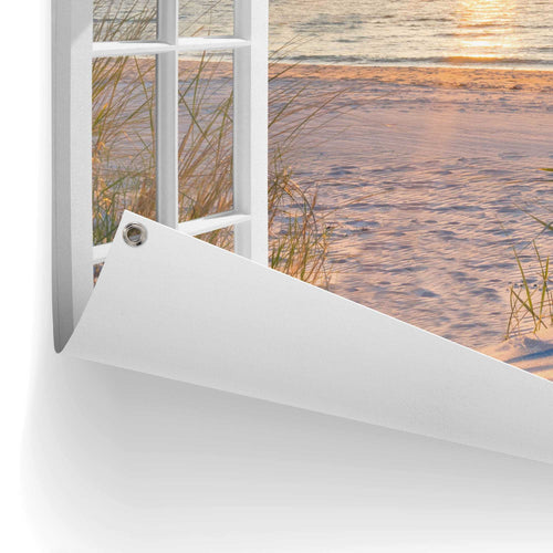 Reinders tuinposter Zonsondergang door het raam - 80x60cm