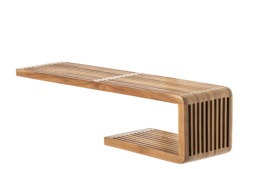 J-Line Wandrek met latten - gerecycled hout - naturel - large
