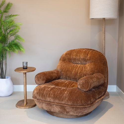 DÉJA Living Draaifauteuil Melbu - Beige Stof - 93x102x85cm