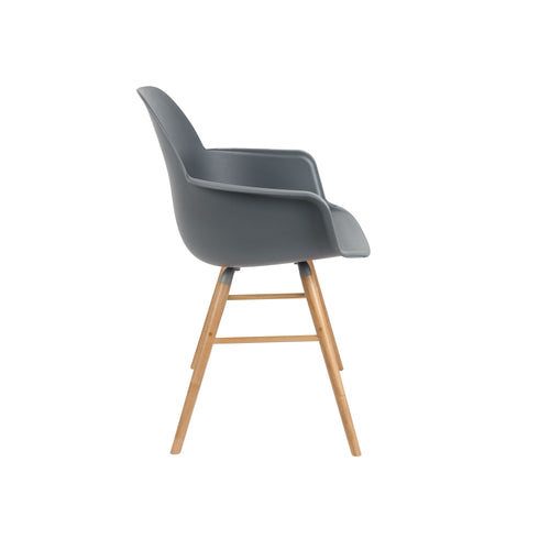 Zuiver Albert Kuip Eetkamerstoelen met armleuning Donkergrijs - Set van 2 - vtwonen shop