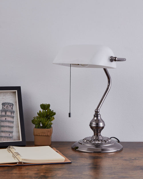 EGLO bureaulamp Banker - tafellamp - e27 - 39 cm - wit - vtwonen shop