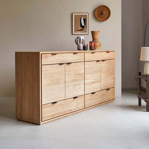 Tikamoon Massief eikenhouten buffet 200 cm - Naturel