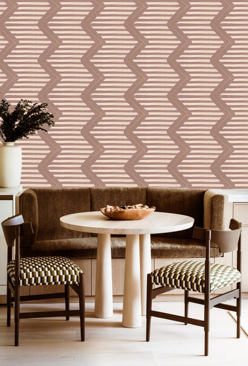 Catchii Behang Ikat Oez Zigzag Red - vtwonen shop