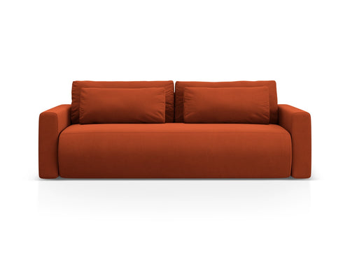 Cosmopolitan Design Slaapbank met opbergdoos Belfast 3-zits, flueel kastanjebruin - 105x238x84cm