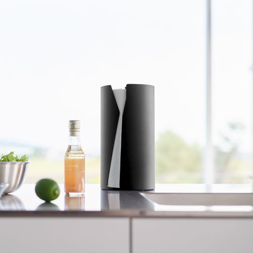 Yamazaki Tower Keukenrolhouder rond - Zwart - vtwonen shop