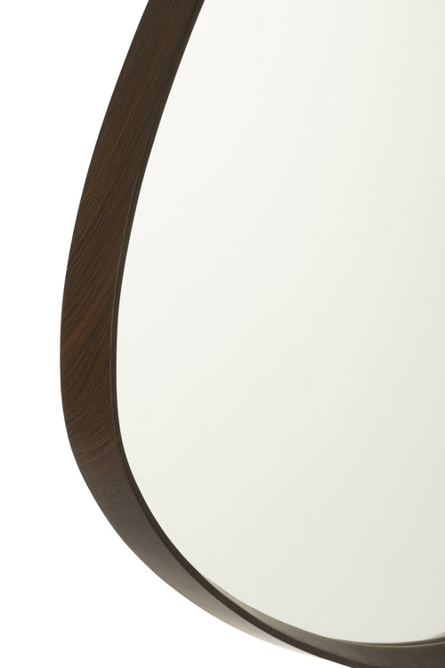 J-Line spiegel Abstract - hout/glas - donkerbruin - small - 70 x 61 cm