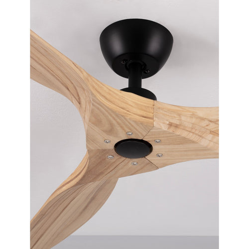 Nova Luce ARCADIA Plafondventilator zwart, naturel hout, 5 snelheden, DC-motor, 40W