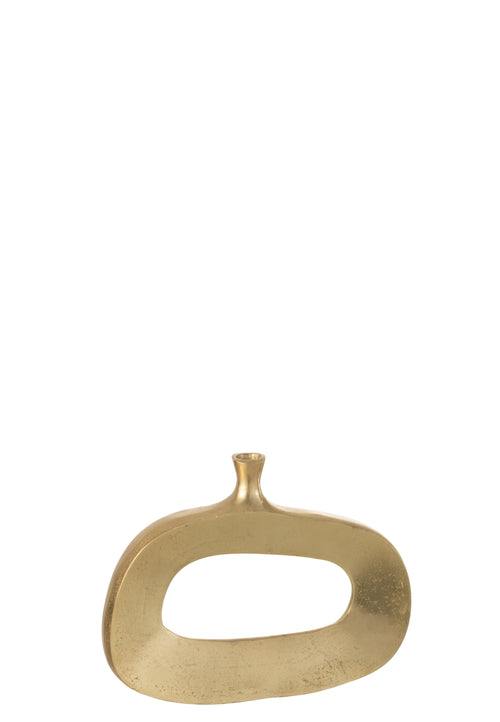 J-Line vaas Ovaal  - aluminium - goud - medium - Ø 7 cm