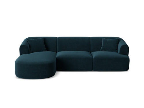 Cosmopolitan Design Modulaire hoekbank links Campi 4-zits, flueel diepe olie - 156x256x70cm