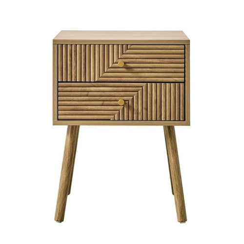 Calicosy - EDEN Nachtkastje 2 lades - Licht hout - 60x45x39 cm