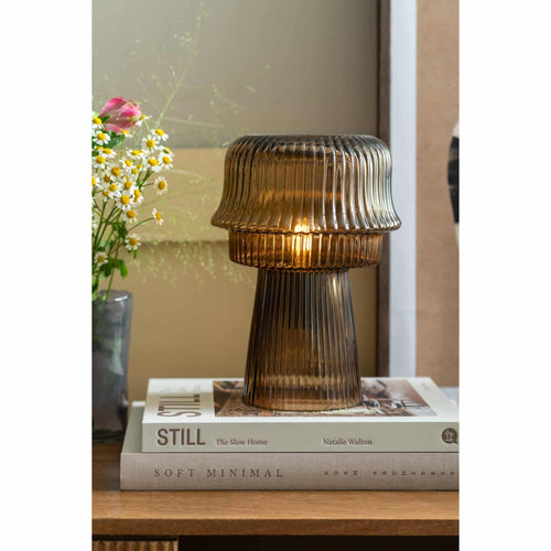 Leitmotiv tafellamp Cadiz Corded - bruin - Ø18cm