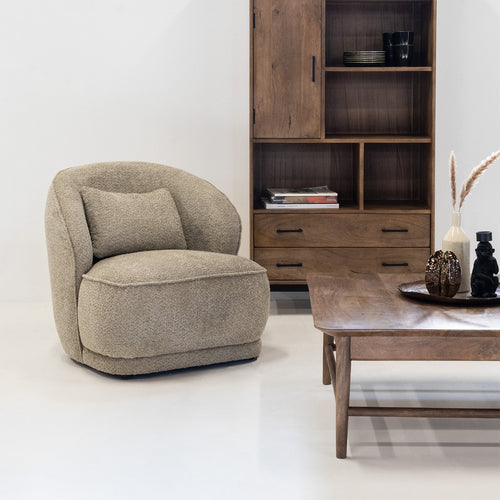 Giga Meubel Fauteuil Marianne - Bouclé - Taupe