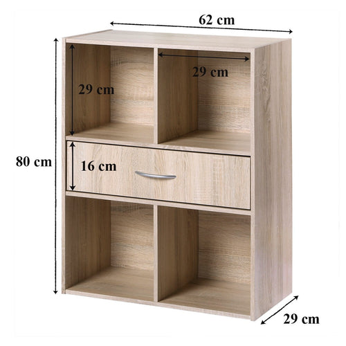 CALICOSY - Opbergplank met 4 compartimenten - 29,5x62x80 cm
