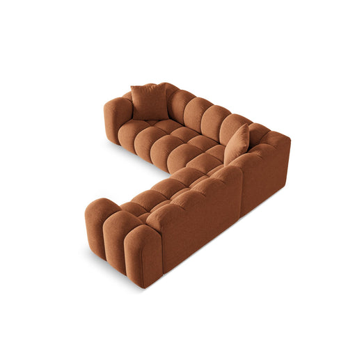 Cosmopolitan Design - Symmetrische hoekbank Treno 3-zits, chenille baksteen - 240x240x70cm