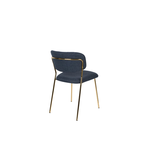 Housecraft Living Jolien Eetkamerstoelen Goud/ Donkerblauw - Set van 2 - vtwonen shop
