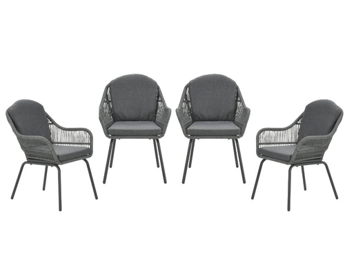 Garden Impressions Triton tuinstoelen set van 4 grijs rope