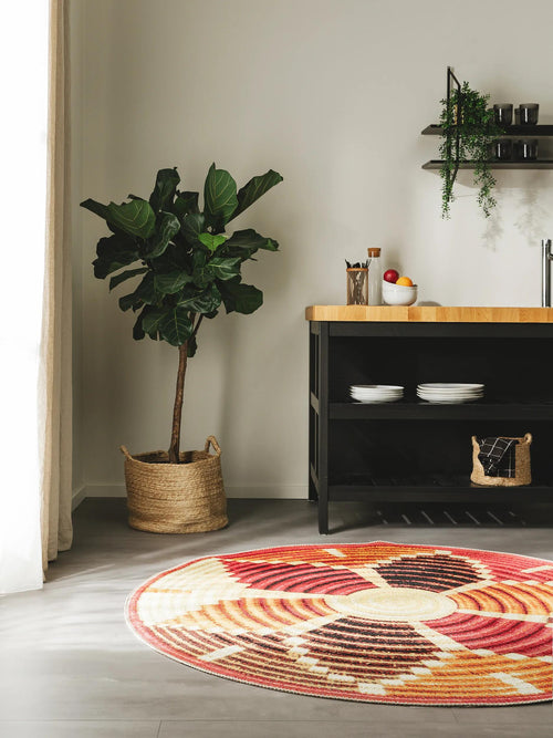 benuta binnen- en buitenkleed Kenya - veelkleurig - ø 160 cm