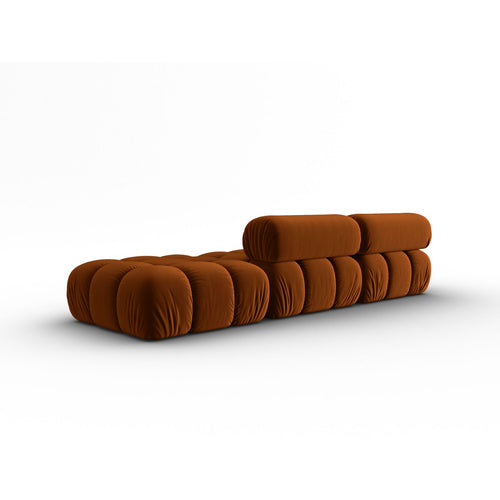 Cosmopolitan Design - Rechte modulaire bank Cortina 4-zits, flueel terracotta - 94x282x70cm