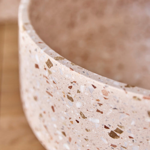 Tikamoon Ronde waskom van roze premium terrazzo ∅ 40 cm - Roze