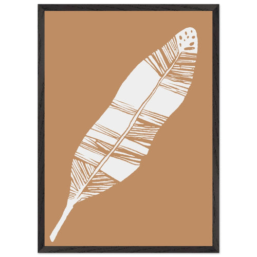 Artfulprints Poster met Lijst Boho – Desert feather   - 50x70 cm - Bruin