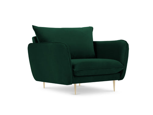 Cosmopolitan Design Fauteuil Vienna flueel, flessengroen - 94x97x95cm