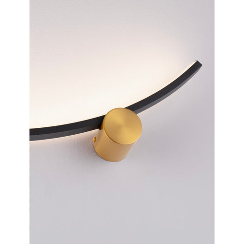 Nova Luce KIMA Geïntegreerde LED-wandlamp Sandy Black, gouden LED 14W 880lm 3000K