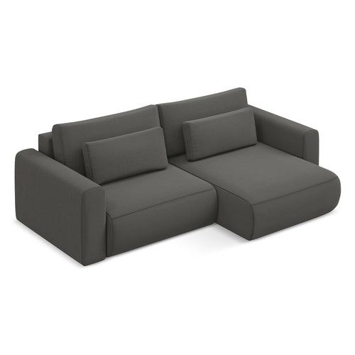 LaMiaSofa hoekbank rechts Perugia - velours - staal - 240x149x82