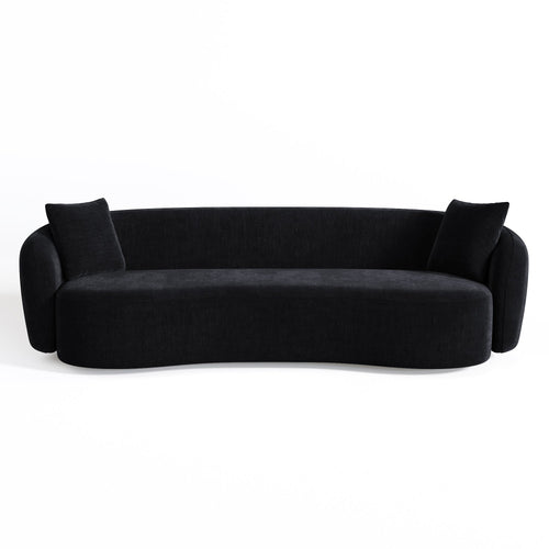 Sia Home - Rechte bank CELINE - Zacht aanvoelende geweven stof - Zwart - 210cm - vtwonen shop