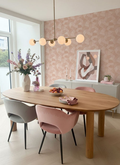 Origin Wallcoverings behang grafisch 3D motief terracotta roze - 53 cm x 10.05 m - 348040