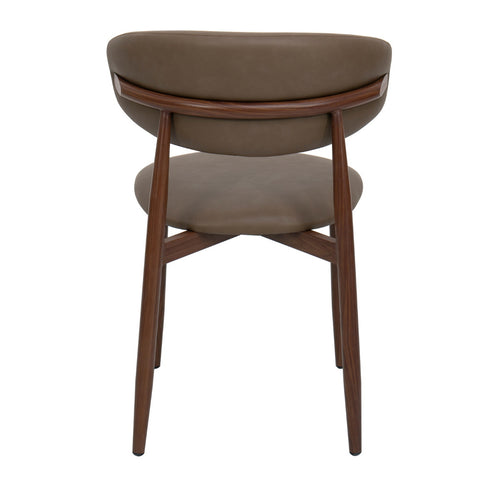 Giga Meubel Eetkamerstoel Alexia - Taupe/Walnoot - PU Leer - Set van 2 - vtwonen shop