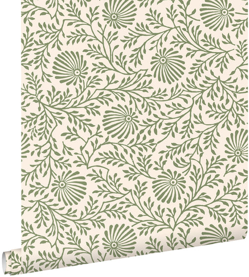 ESTAhome behang vintage bloemen groen - 50 x 900 cm - 131512 - vtwonen shop
