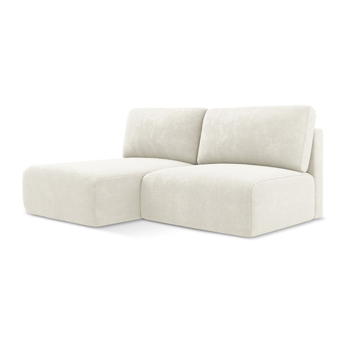LaMiaSofa hoekbank links Ostia - chenille stof - wit - 210x149x79