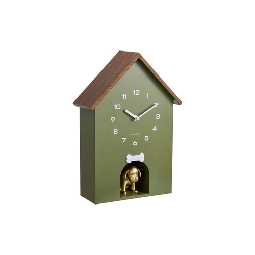 Karlsson wandklok Dog House - groen - 11.5x26.5x36.5cm